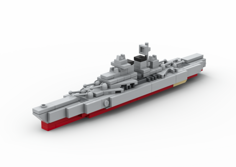 3D rendered image of the LEGO H-44 Prototype Battleship MOC.
