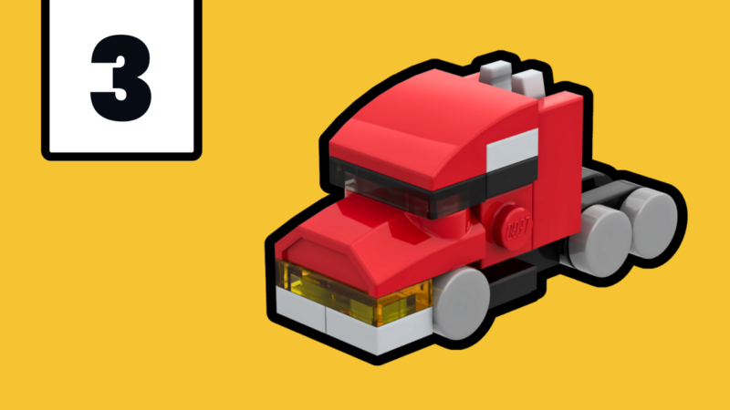 YouTube thumbnail image featuring the LEGO Micro American Truck MOC.