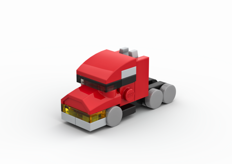 3D rendered image of the LEGO Micro American Truck MOC.