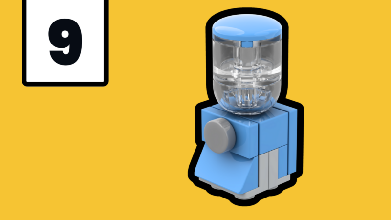YouTube thumbnail image featuring the LEGO Micro Blender MOC.