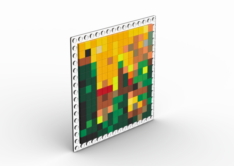 3D rendered image of the LEGO Frameless Albanian Minecraft Painting MOC by The Bobby Brix Channel.