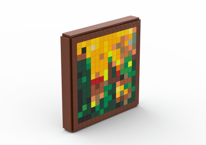 3D rendered image of the LEGO Albanian Painting Modular Frame in 16x16 format by The Bobby Brix Channel.