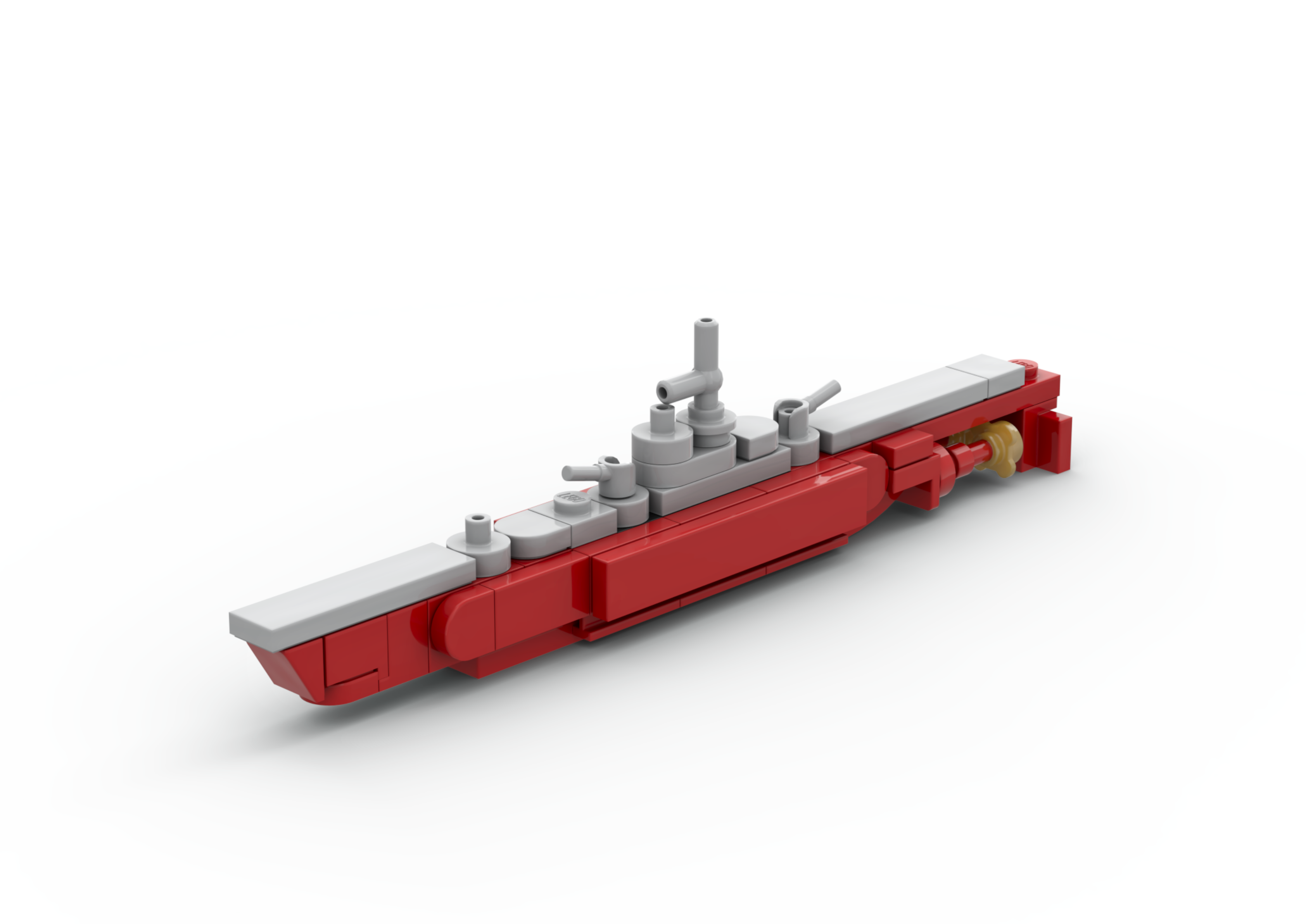 3D rendered image of the LEGO Archimede Class Submarine MOC.