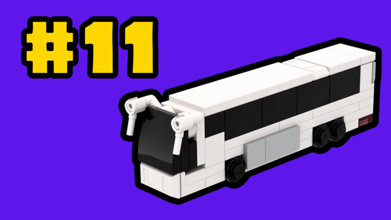 YouTube thumbnail image featuring the LEGO Micro Charter Bus MOC.
