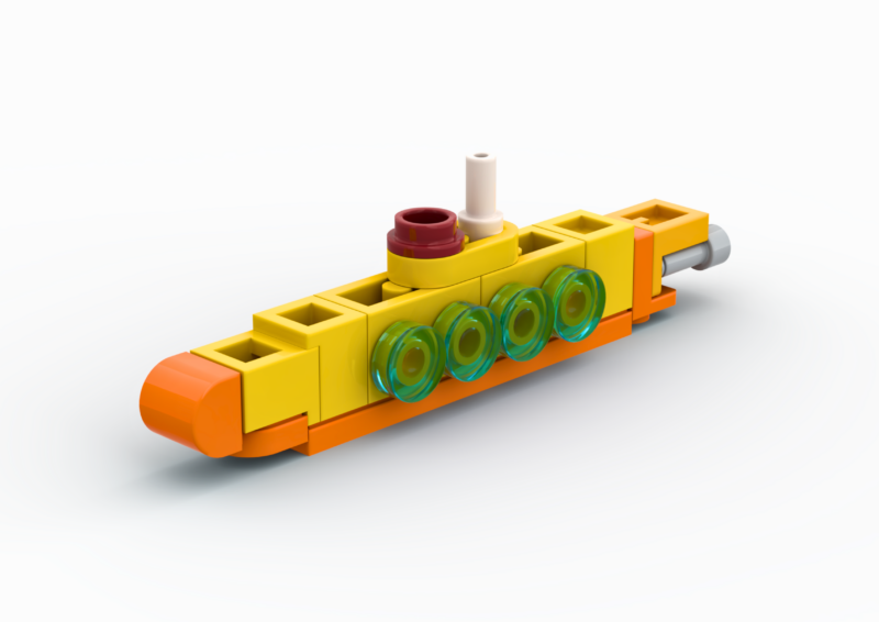 3D rendered image of the LEGO Tourist Submarine MOC.
