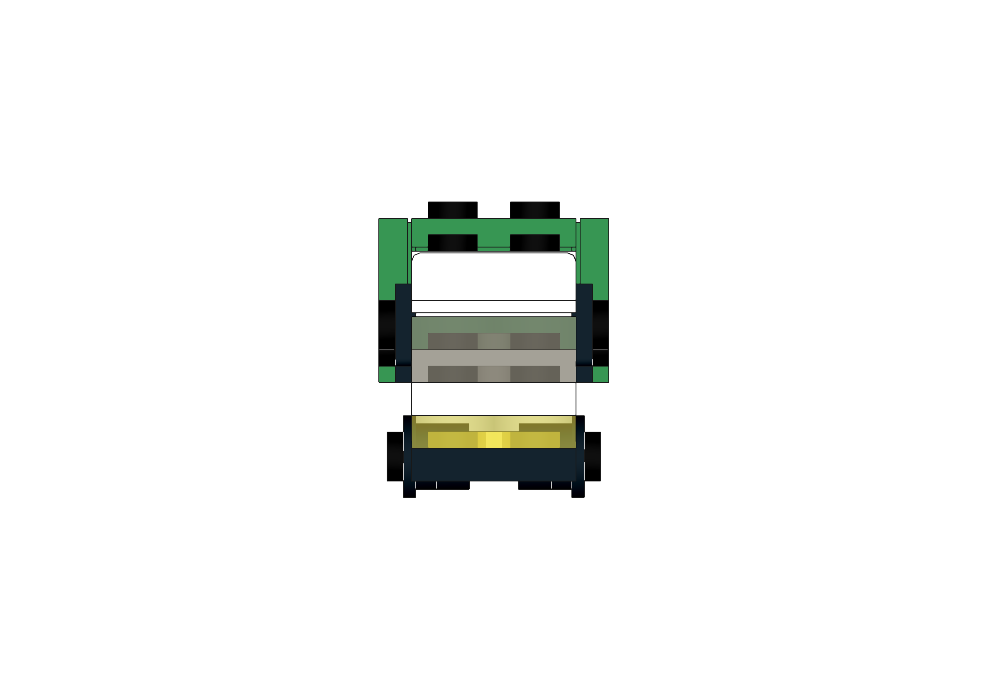 Front view image of the LEGO Micro Garbage Truck MOC.