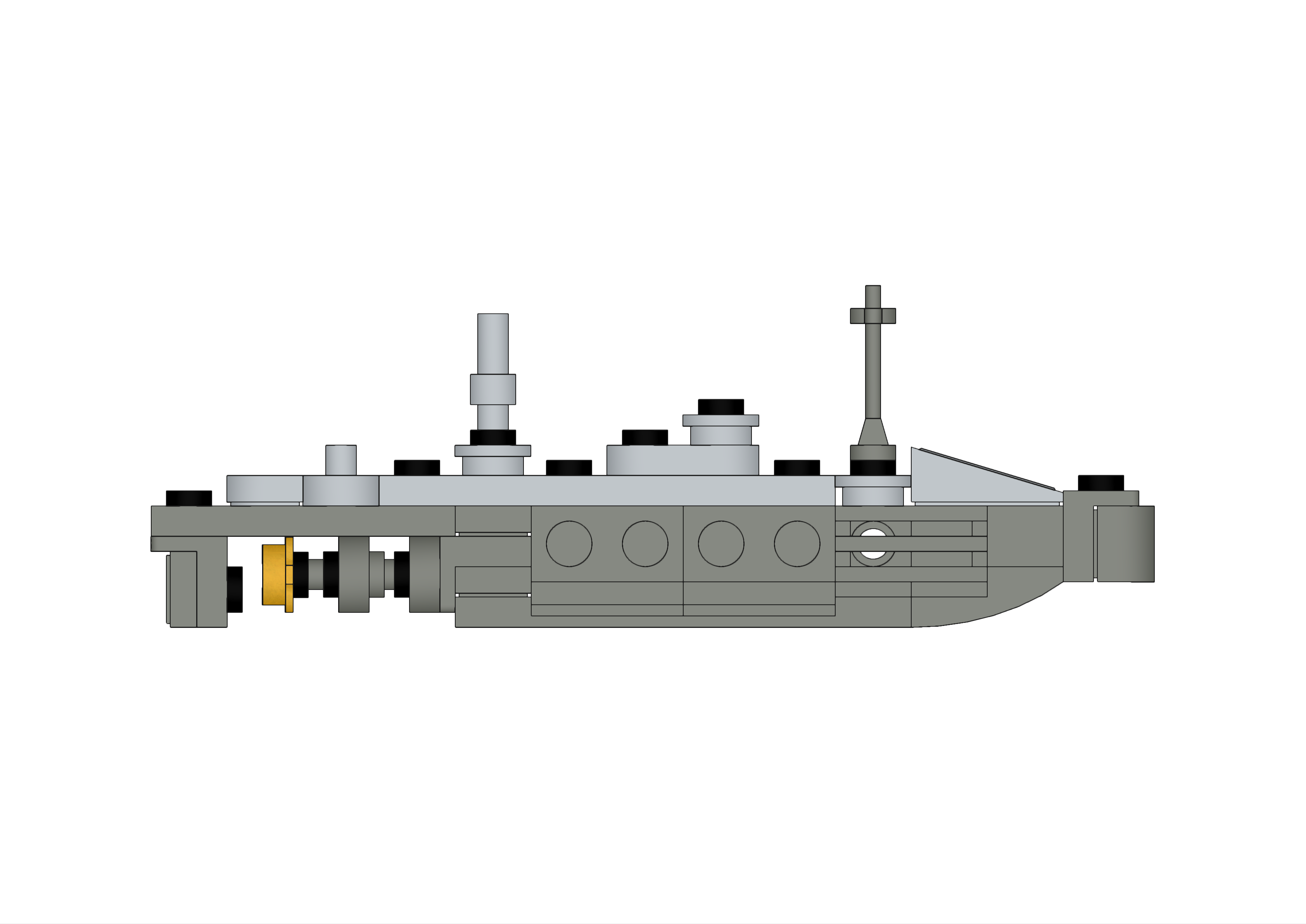 Side view image of the LEGO Nautilus Submarine MOC.