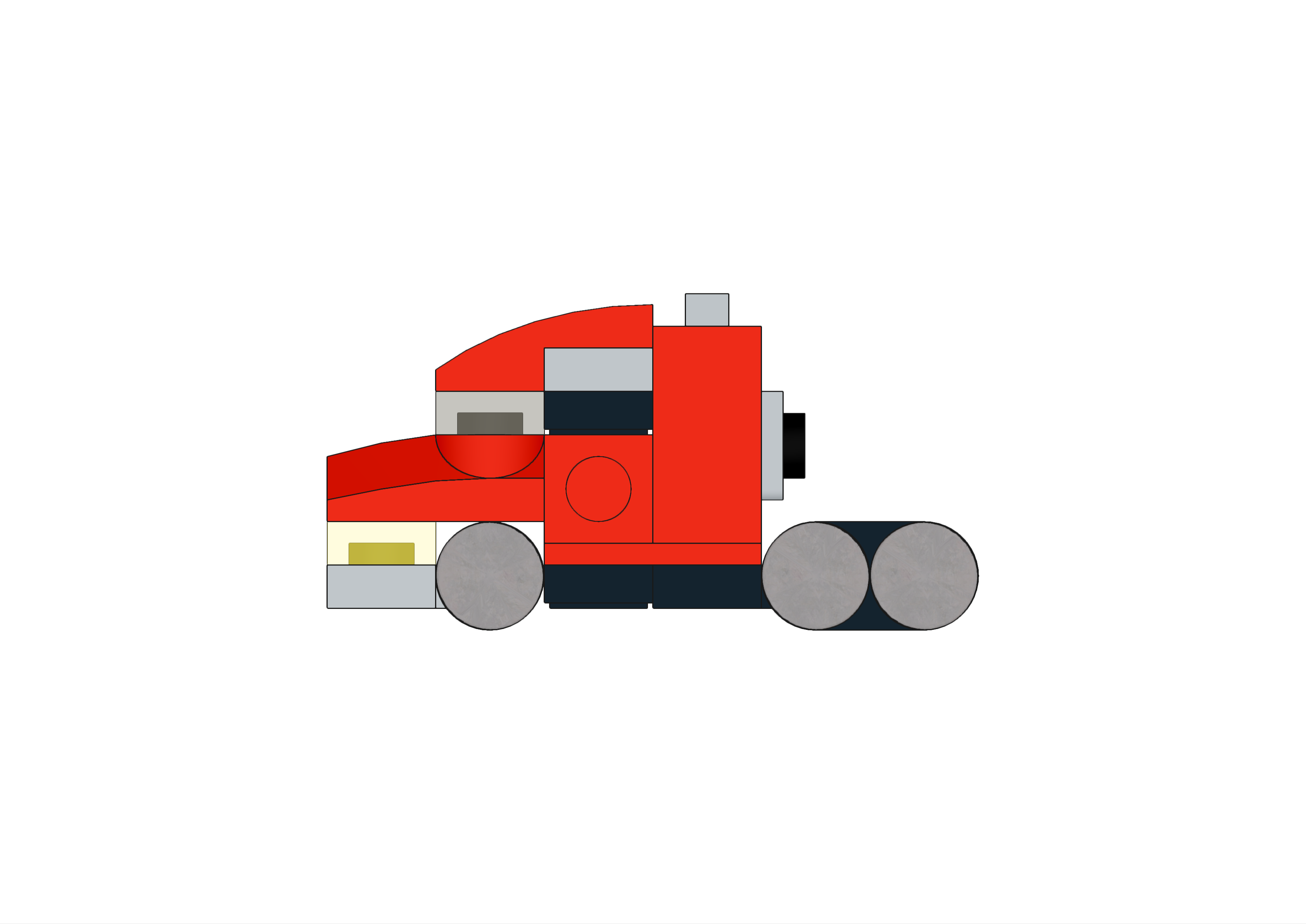 Alternate side view image of the LEGO Micro American Truck MOC.