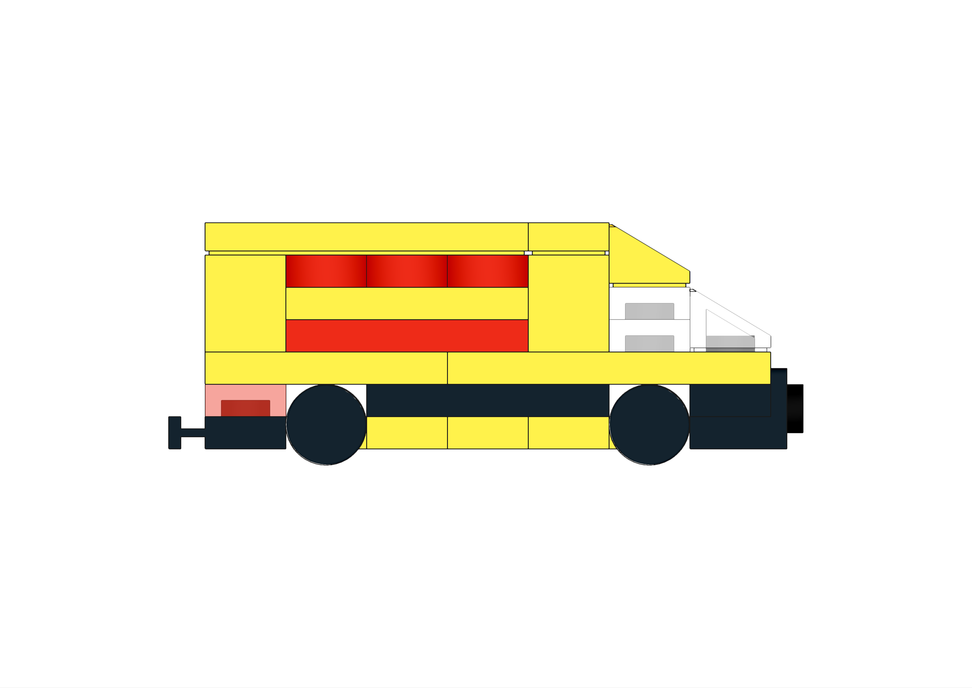 Alternate side view image of the LEGO Micro DHL Delivery Van MOC.