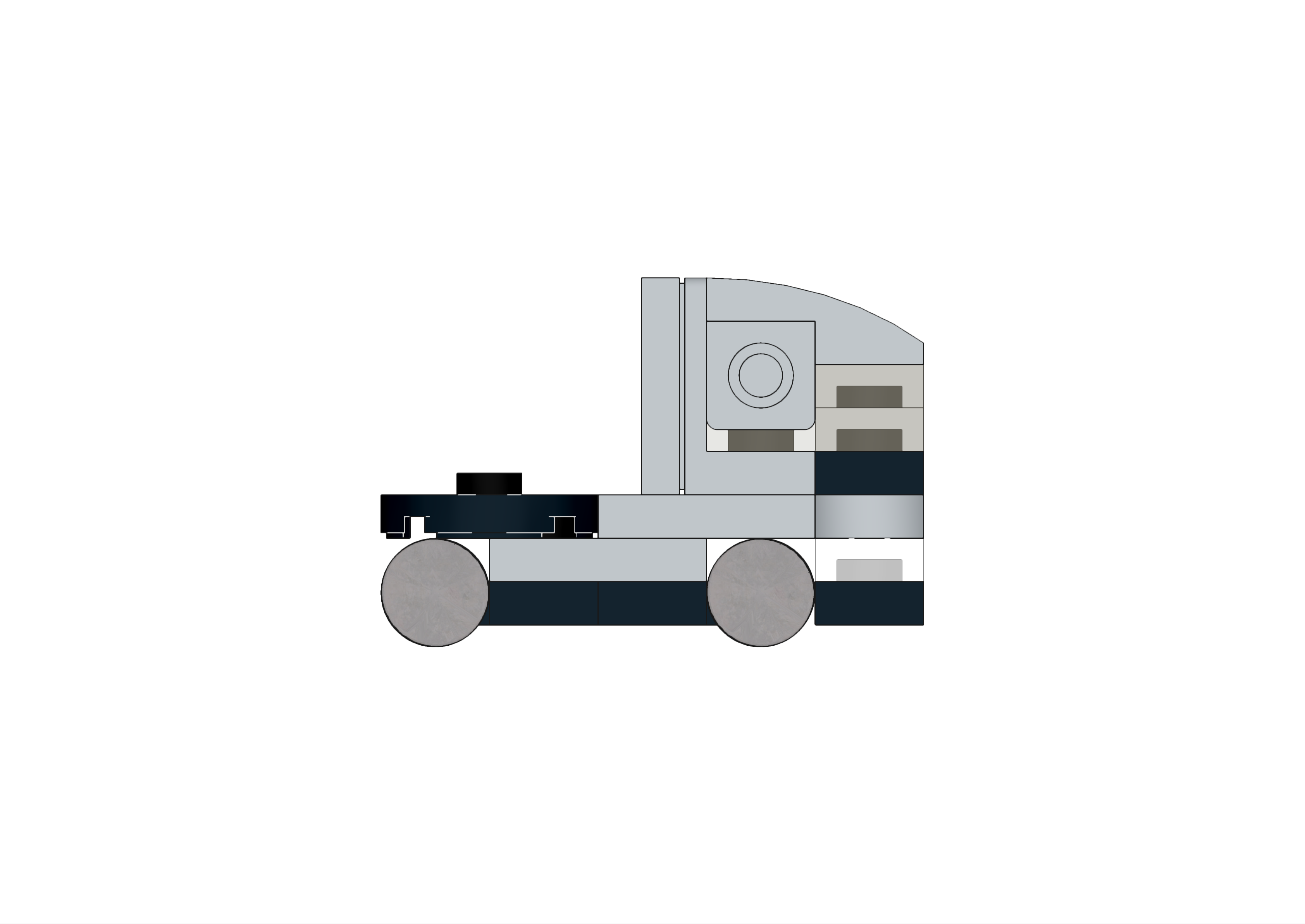Alternate side view image of the LEGO Micro Volvo FH Truck MOC.