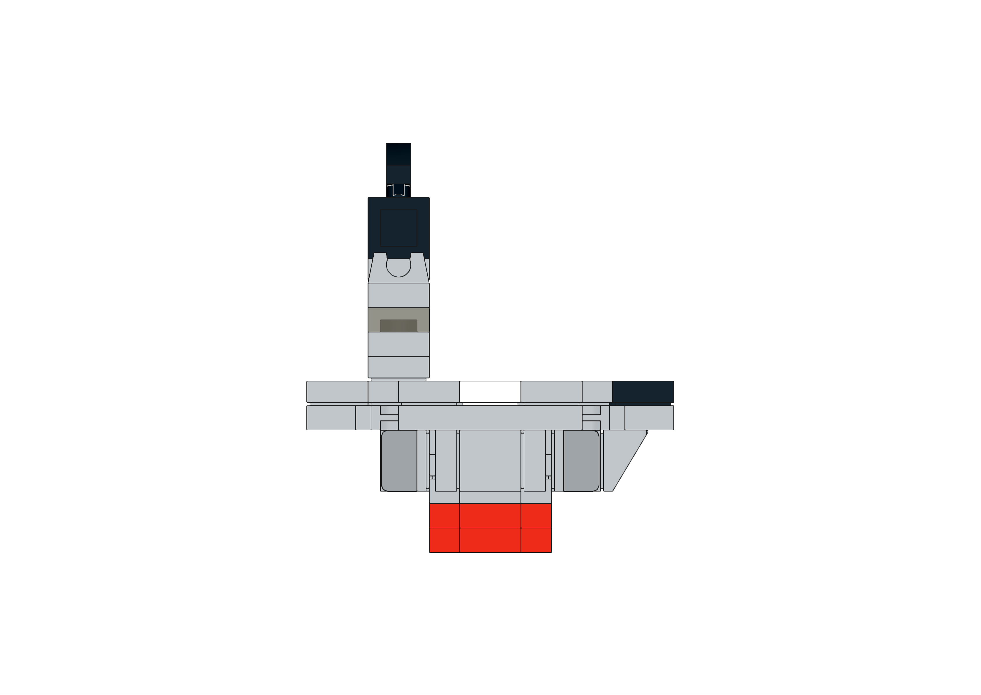 Front view image of the LEGO USS Lexington (CV-16) Aircraft Carrier MOC.