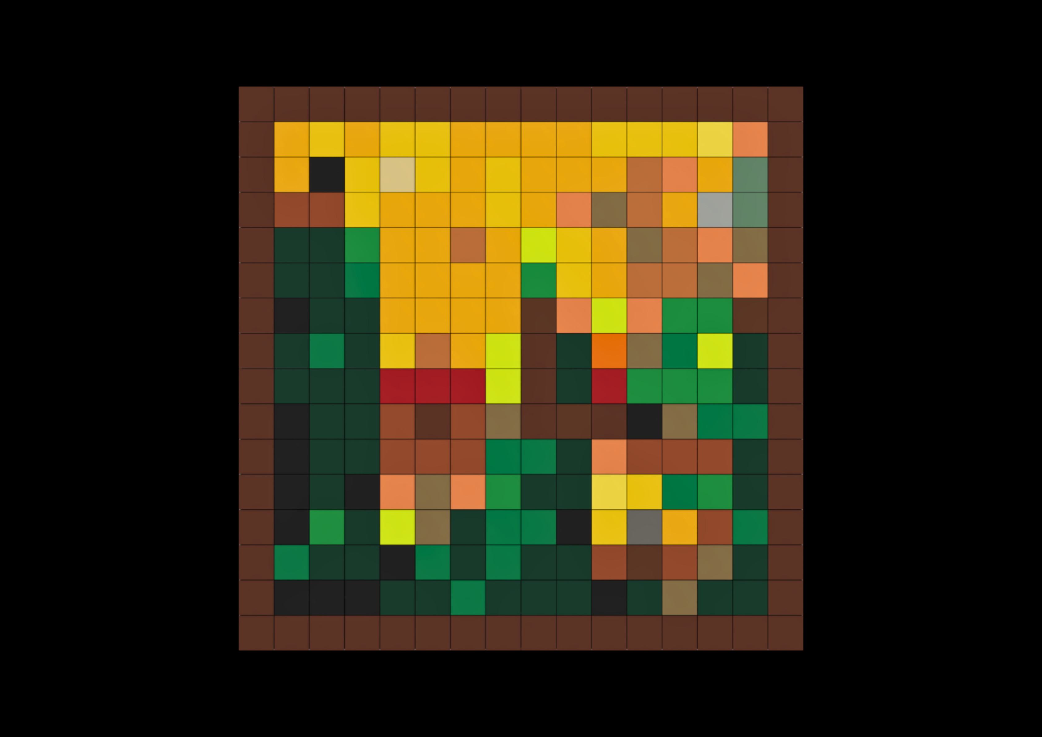 Front view image of the LEGO Albanian Minecraft Painting MOC.