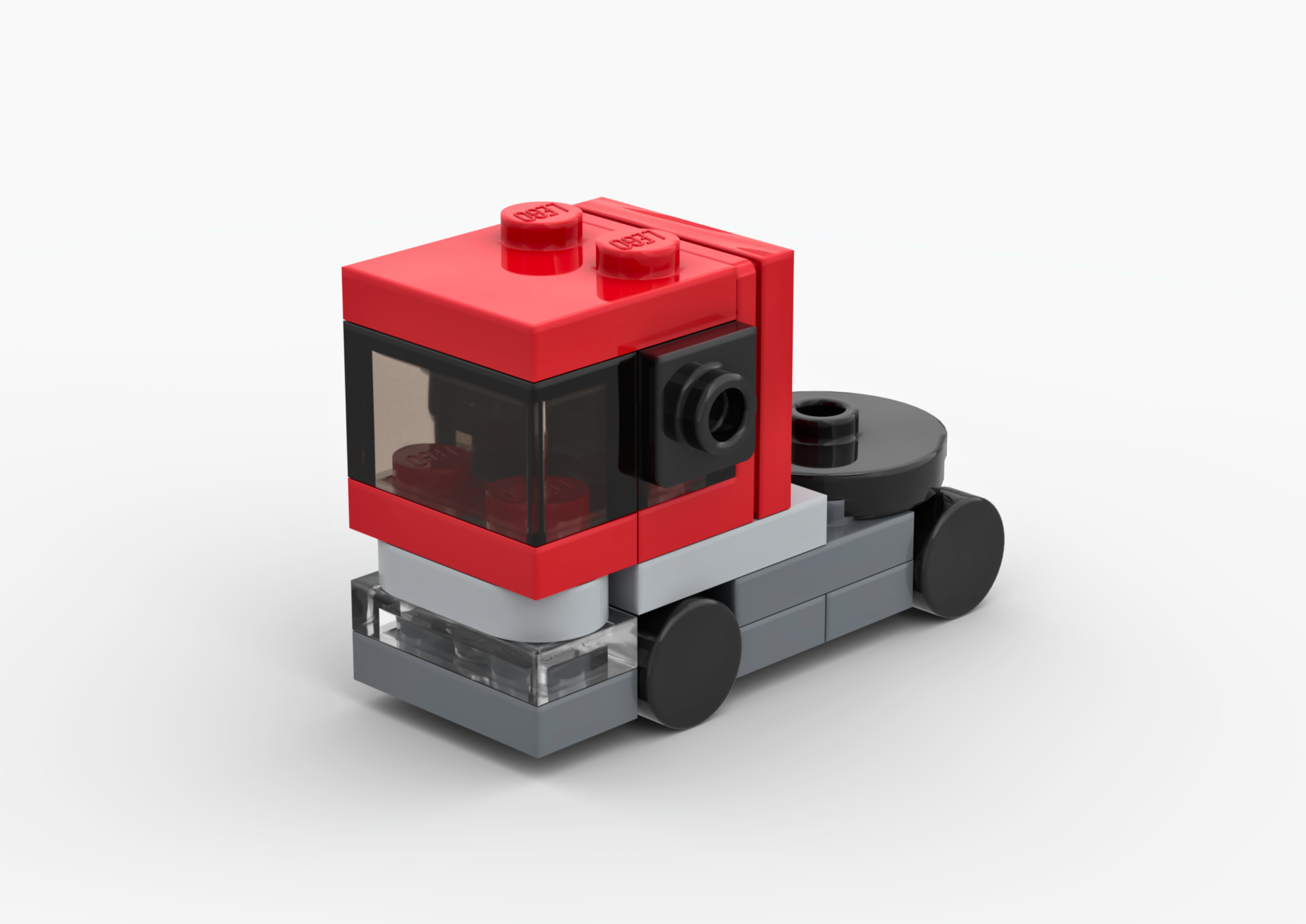 3D rendered image of the LEGO Micro Renault Magnum Truck MOC.